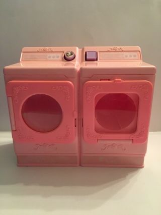 Vintage 1990 Barbie Sweet Roses Pink Sparkles Washer And Dryer Great