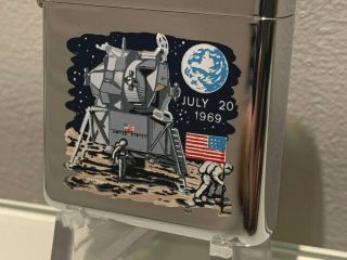Zippo 1969 - Hi Polish Zippo Commemorating The 1969 Moon Landing 3
