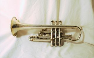 Antique 1917 J.  W.  York and Sons Cornet Brass Instrument Horn Trumpet Music 2