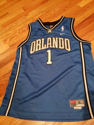 Vintage Nike Tracy Mcgrady Blue Orlando Magic Team Swingman Jersey Large,  2