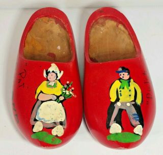 Vintage Dutch Wooden Shoes Child 