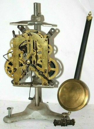 Antique / Vintage 8 Day Regulator Wall Clock Movement,  Pendulum & Beat Scale