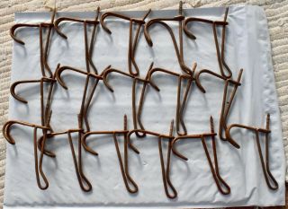 16 Vintage Metal Twisted Wire Screw In Hat / Coat Hooks / Hangers