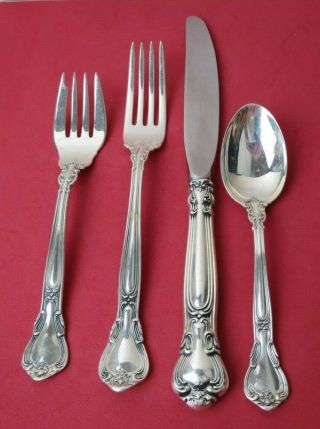 1950 Gorham Sterling Silver Chantilly 4 Piece Place Setting No Monos 7.  5 " Fork