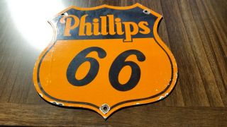 Vintage Conoco Phillips 66 Gasoline Porcelain Motor Gas Service Pump Plate Sign