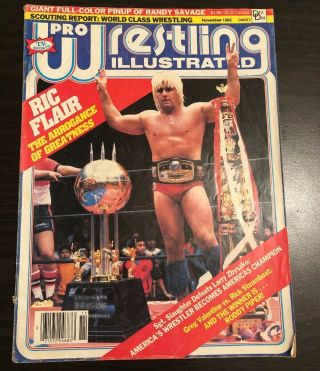 1985 Pro Wrestling Illustrated Macho Man Randy Savage Poster Ric Flair Wwf Hof