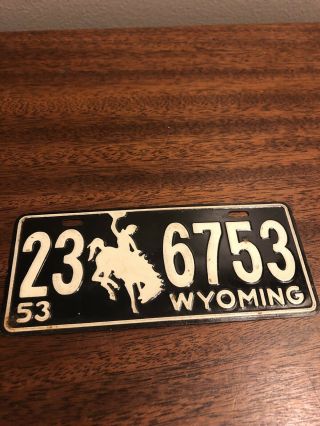 Vintage 1953 Wyoming General Mills Wheaties Bicycle License Plate Rare