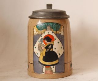 Antique German Beer Stein Etched Munich Child By F.  Ringer A,  Thewalt C.  1910s