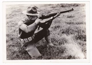 Vintage Wwii Photo Us Soldier Rifle M1 Garand Training Fort Ord Ca 1941 5x3.  5 In