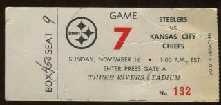 Football Ticket Pittsburgh Steelers 1960 
