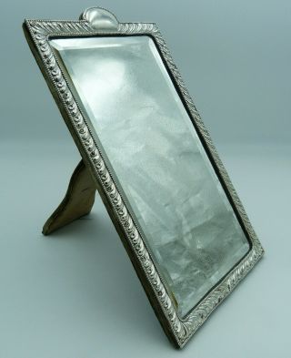 Antique Solid Silver Medium Sized Victorian Dressing Table Mirror - 33.  5cms High