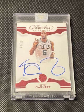 2018 - 19 Flawless Kevin Garnett Encased Ruby Auto 7/15 Celtics