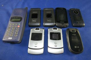 8 Vintage Cellular Cell Phones Motorola,  Verizon Lg,  Gte,  Sansung,  Flip - Phone Estate