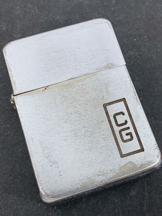 Circa 1941 Four Barrel Hinge Zippo Lighter - Initials Cg