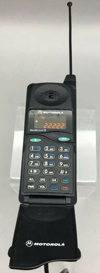 Vintage Motorola Microtac 650e Flip Cell Phone Micro Tac 650 E W/ Charger - E36