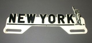 Vintage York State Statue Of Liberty License Plate Topper