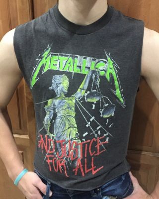 Vtg 80s Brockum Metallica And Justice For All T Shirt 1988 Paper Thin Sun Faded