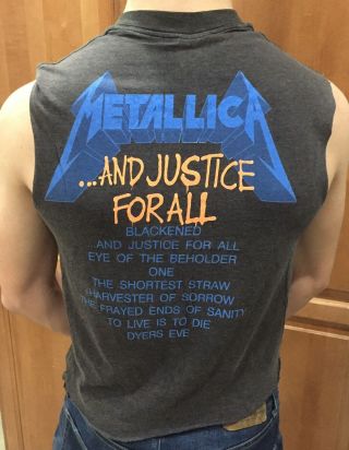 VTG 80s BROCKUM METALLICA AND JUSTICE FOR ALL T SHIRT 1988 PAPER THIN SUN FADED 2