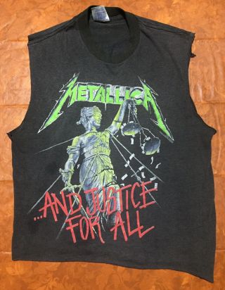 VTG 80s BROCKUM METALLICA AND JUSTICE FOR ALL T SHIRT 1988 PAPER THIN SUN FADED 3