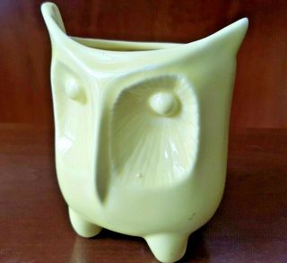Vintage Forest City Pottery Ceramic Owl Planter.  5 " Tall.  Made In The Usa