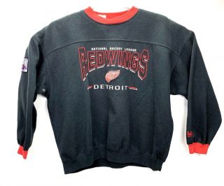 Vtg Lee Sports Mens Detroit Red Wings Crewneck Sweatshirt Nhl Hockey Size Xl