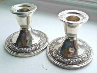 Vintage Alvin Sterling Silver Weighted Candle Sticks S217