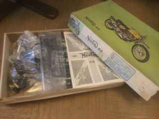 Vintage Heller 1:8 Scale Norton Ss Motorcycle Model Kit Boxed Part Started