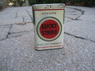 Vintage Lucky Strike Pocket Tobacco Tin.  Rare White Version