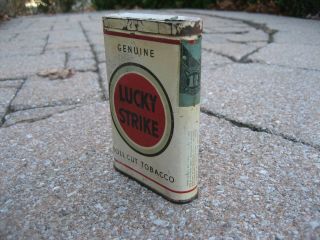 Vintage Lucky Strike Pocket Tobacco Tin.  RARE White Version 2