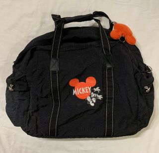 Mickey Mouse Vintage 90s Disney Black Duffle Overnight Travel Bag Nylon