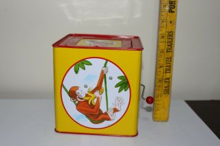 Vintage Curious George Musical Jack In The Box BY Schylling 2