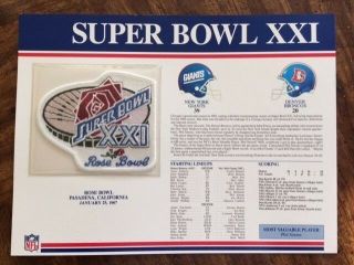 Willabee & Ward Bowl Xxi Patch York Giants Denver Broncos Nfl Football
