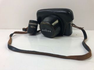 Vintage Konica Auto S2 Hexanon 1:1.  8 F45mm 35 Mm Camera & Case
