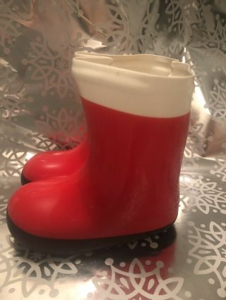Vintage Santa Boots Planter Red “pair” Santa Boots 2 Planters Inside Plastic
