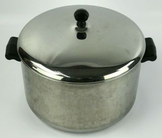 Vintage Farberware Stainless Steel Aluminum Clad 8 Quart Stock Pot W/lid Usa
