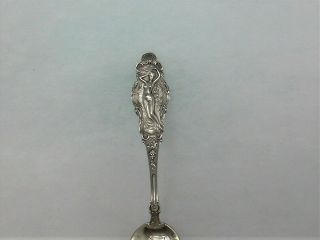 Los Angeles Ca Sterling Silver Souvenir Spoon Vintage Art Nouveau Maiden Woman