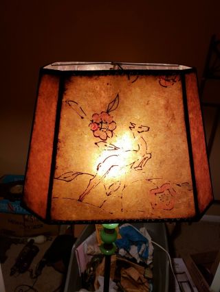 Early Antique Mission Arts And Crafts Mica Lamp Shade 8 Panels