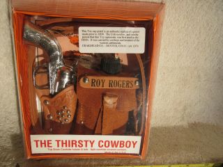Vintage Roy Rogers Western Cap Gun Holster And Canteen In Package