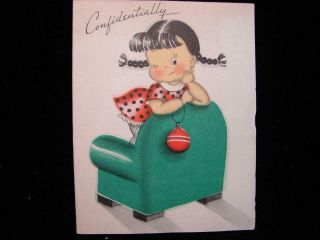 Vintage " I Get A Kick Wishing You - Susie - Q " Christmas Greeting Card