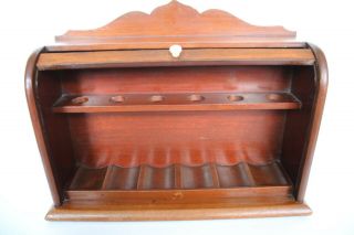 Alfred Dunhill Ltd.  Six Pipe Rack,  1930 ' s,  Oak,  Tambour,  Roll Top. 2