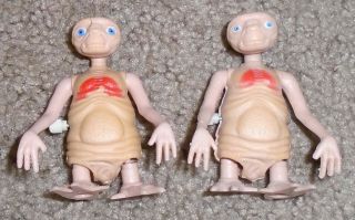 2 X Vintage 1982 E.  T.  Wind Up Toy Extra Terrestrial Ljn