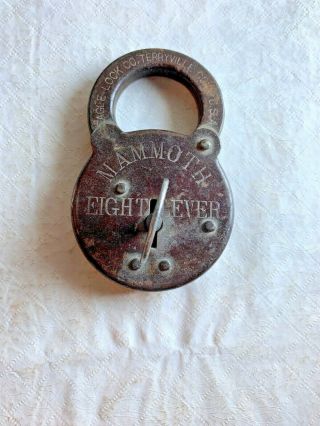 Eagle Mammoth Eight Lever Padlock Old Vintage Pad Lock With Key N