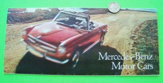 1970 Mercedes Usa Full Line Color Folder Poster Brochure 280sl 600 280se Conv 