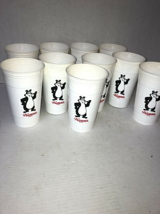 10 - Vintage Hamms Beer Bear Solo Cups Bar Glass Nos Hamm’s Collectible Item