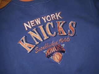 Vintage VTG 90s NY York Knicks Logo Athletic Sweatshirt Sweat Shirt sz Lg XL 2