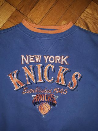 Vintage VTG 90s NY York Knicks Logo Athletic Sweatshirt Sweat Shirt sz Lg XL 3