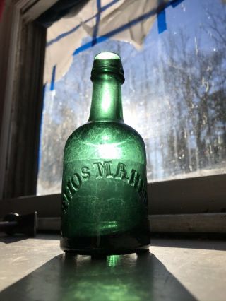 Antique Thomas Maher Porter Bottle - Dyottville Glass,  Philadelphia 3