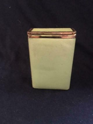 VINTAGE,  PRINCESS GARDNER,  1960 ' s hinged green cigarette case w diamond shapes 2