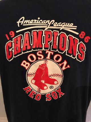 Vintage 1986 BOSTON RED SOX AMERICAN LEAGUE Champions T - SHIRT MENS Size XL 2