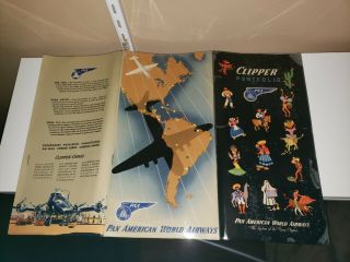 Vintage 1953 Pan American Pan Am Clipper Portfolio Miami To Cuba,